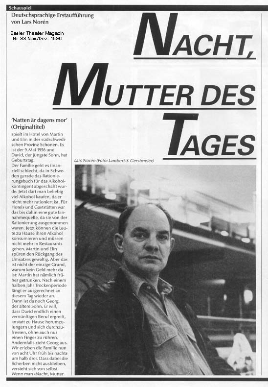 Basler Theater Magazin, Nr. 33, Nov./Dez. 1986
